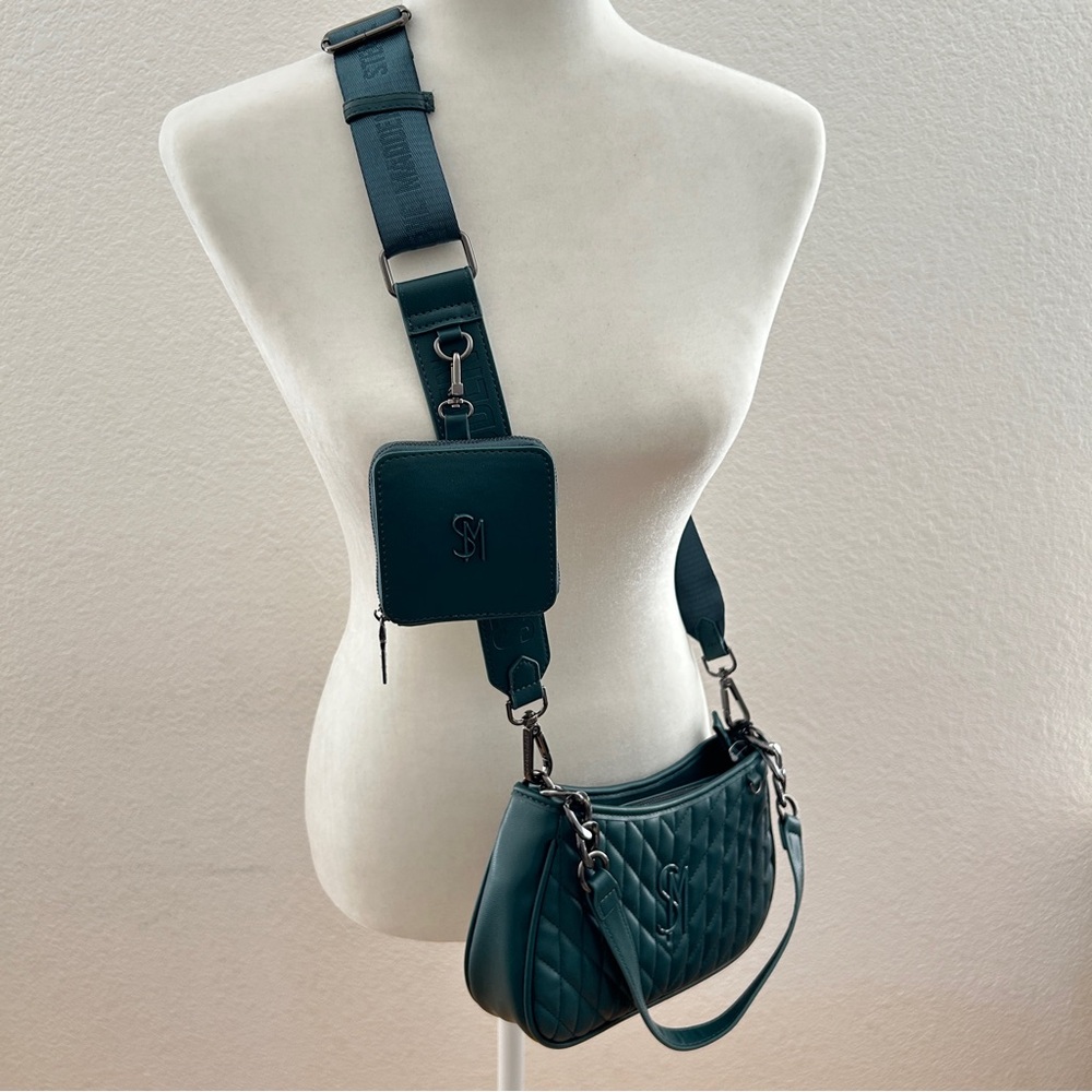 NWT Steve Madden Belodie Quilted Crossbody / Shoulder Bag (Emerald)